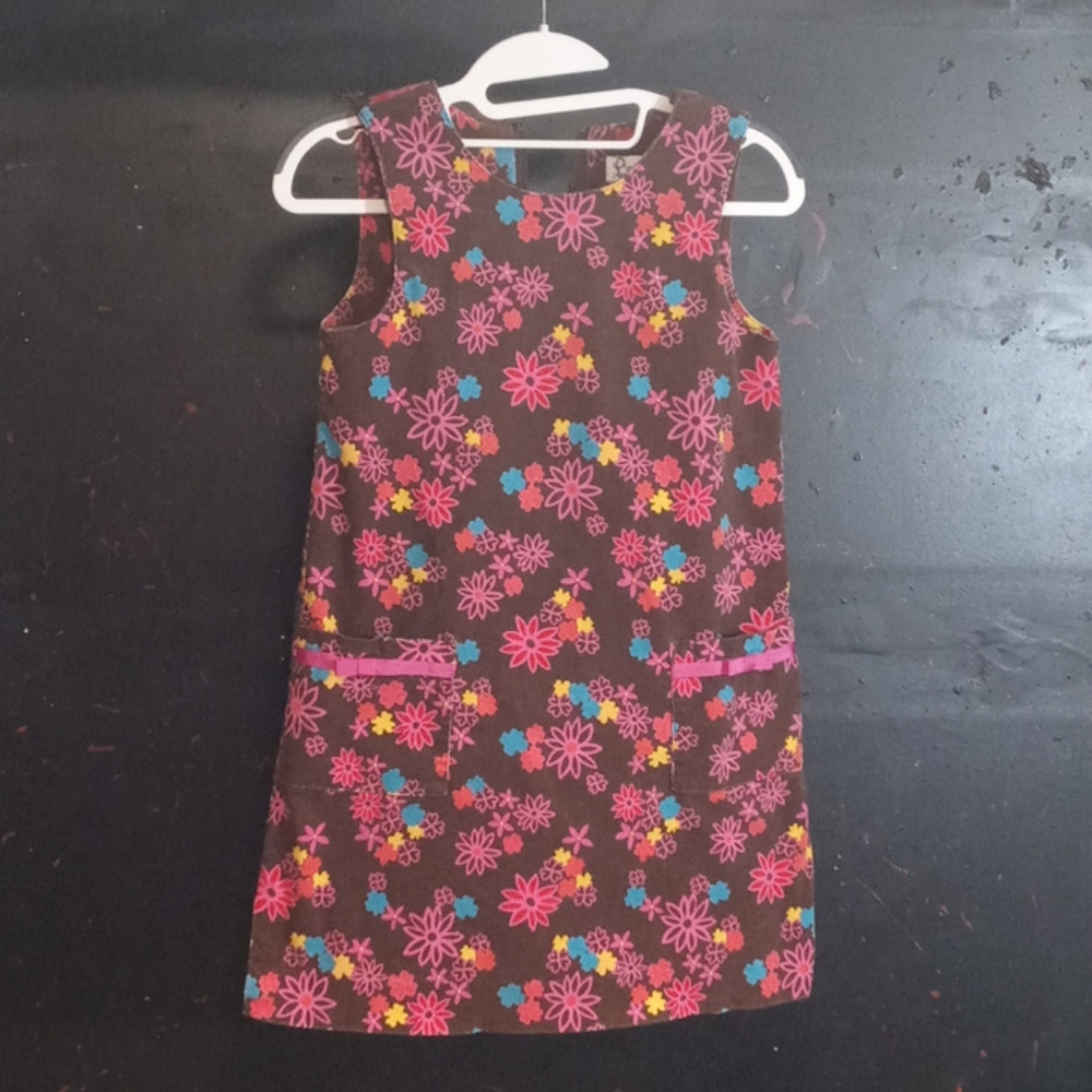 Lilly Pulitzer Brown Floral Shift Dress with Pink, Yellow & Blue Flowers